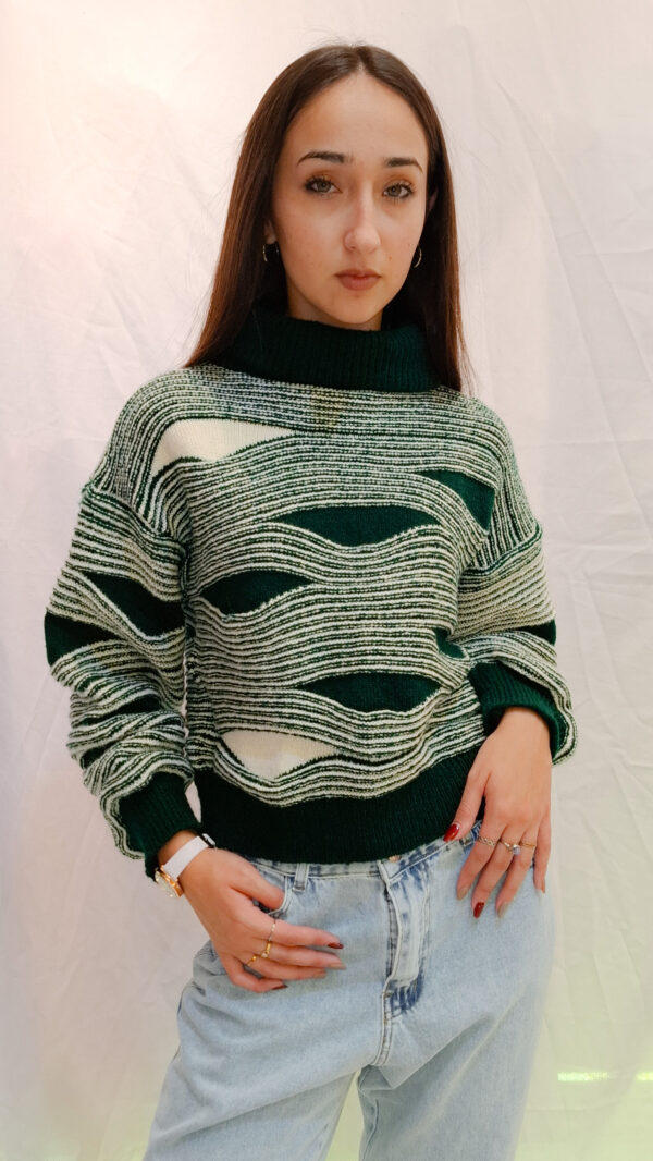 Sweater combinado cuello ancho - Image 2